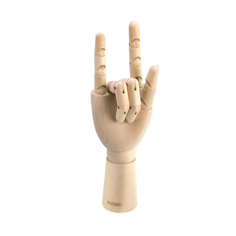 HSOMiD Flexible Wooden Hand Model Moveable Wooden Artists Manikin Hand Figure 10 Inches Right Hand Model for Sketching Drawing Painting Home Office Desk Decoration(10 Inch Right Hand) - Image 4